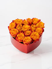Wildcat Orange Rose Heart Box